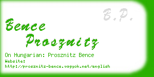 bence prosznitz business card